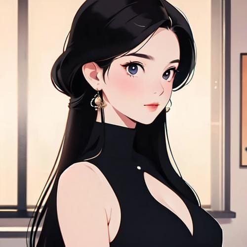 黑发女性人物特写